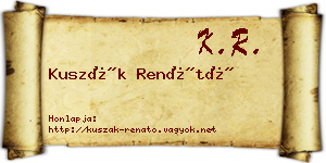 Kuszák Renátó névjegykártya